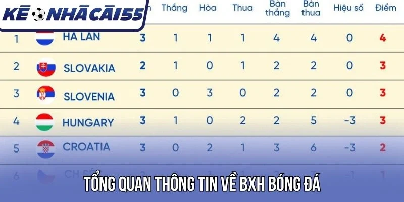 Tổng quan thông tin về BXH