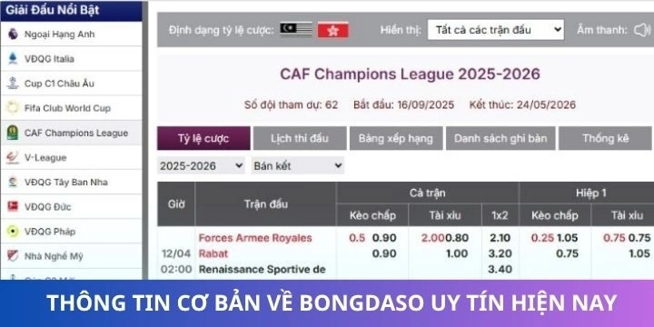 Bongdaso cung cấp thông tin soi kèo chất lượng, chính xác